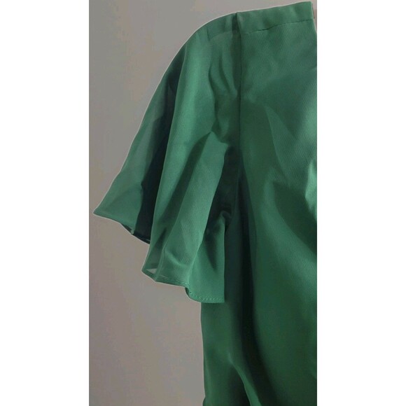 Lavetir Women’s Size 12 Emerald Green Hi Low Dress Holiday Cocktail Lace Up Back - Picture 4 of 9